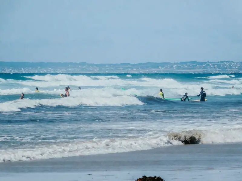 Surfing in Brittany, France