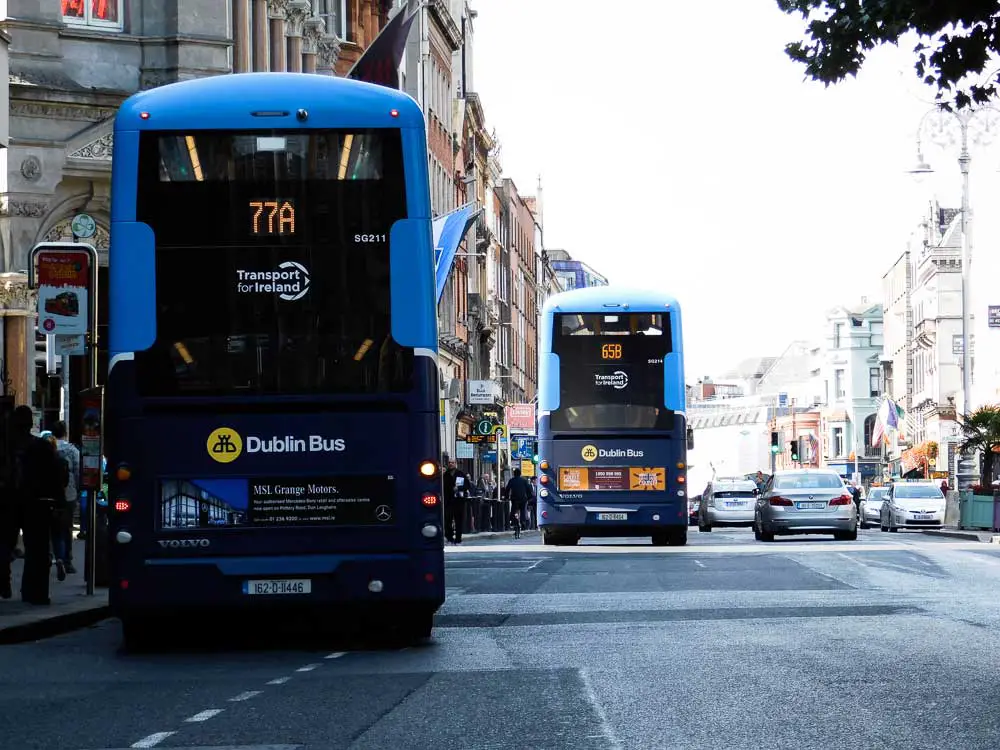 Getting a bus on Dame Street, Dublin