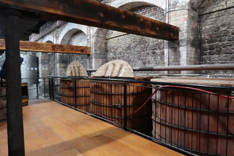 Fermentation tanks at Kilbeggan Distillery in Co. Westmeath, Ireland