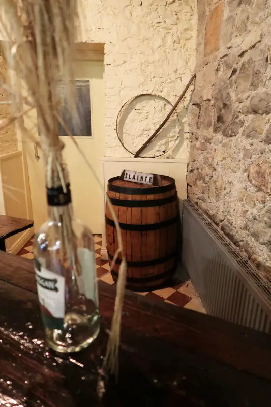 Slainte sign at Kilbeggan Distillery in Co. Westmeath, Ireland